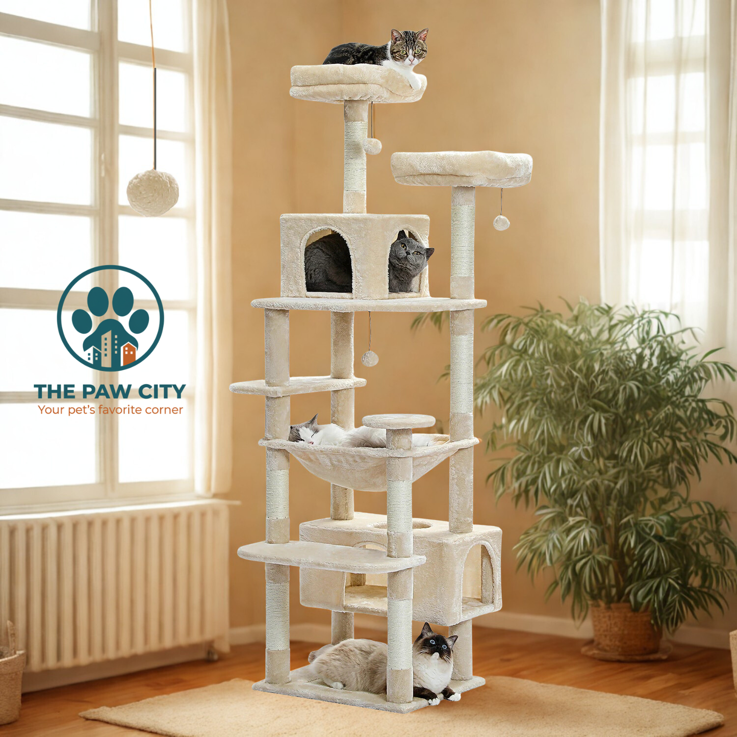 Skyline Cat Tower – Albero Tiragraffi Multi-Livello