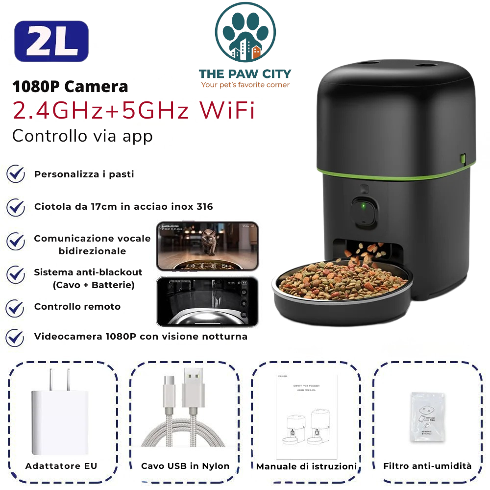 Alimentatore Automatico Smart con Telecamera e WiFi 2.4G/5G