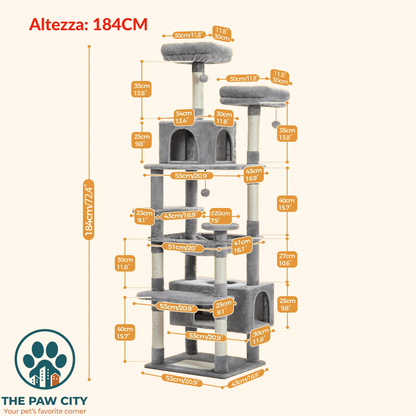 Skyline Cat Tower – Albero Tiragraffi Multi-Livello