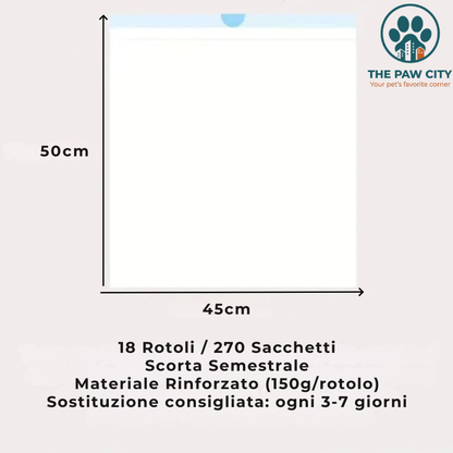 Kit 270 Sacchetti Premium per Lettiera Autopulente Smart Oasis 65L (18 Rotoli)