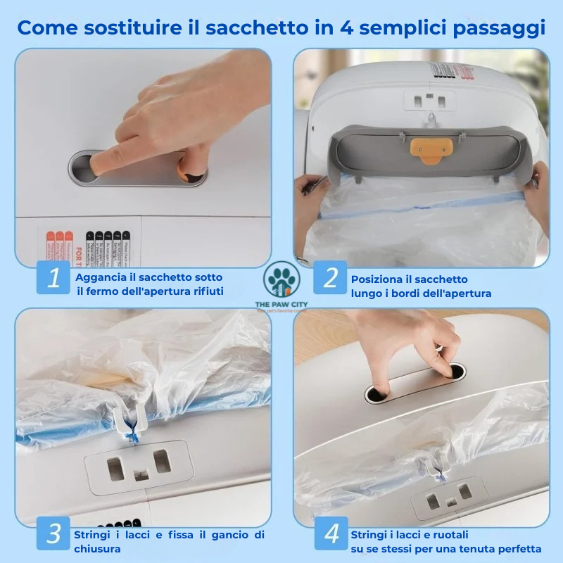 Kit 270 Sacchetti Premium per Lettiera Autopulente Smart Oasis 65L (18 Rotoli)