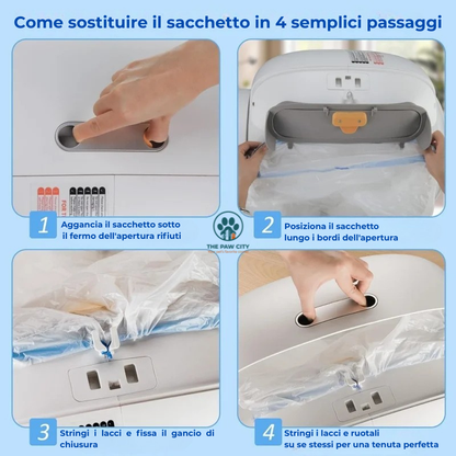Kit 270 Sacchetti Premium per Lettiera Autopulente Smart Oasis 65L (18 Rotoli)