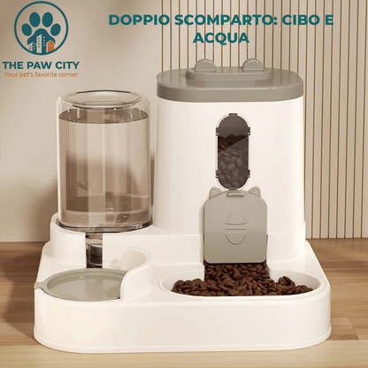 Distributore Automatico 2-in-1 Cibo e Acqua – Sistema a Caduta