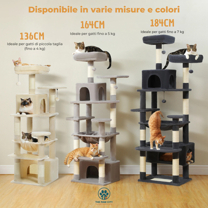 Skyline Cat Tower – Albero Tiragraffi Multi-Livello