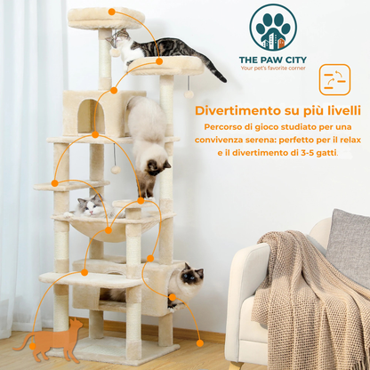 Skyline Cat Tower – Albero Tiragraffi Multi-Livello