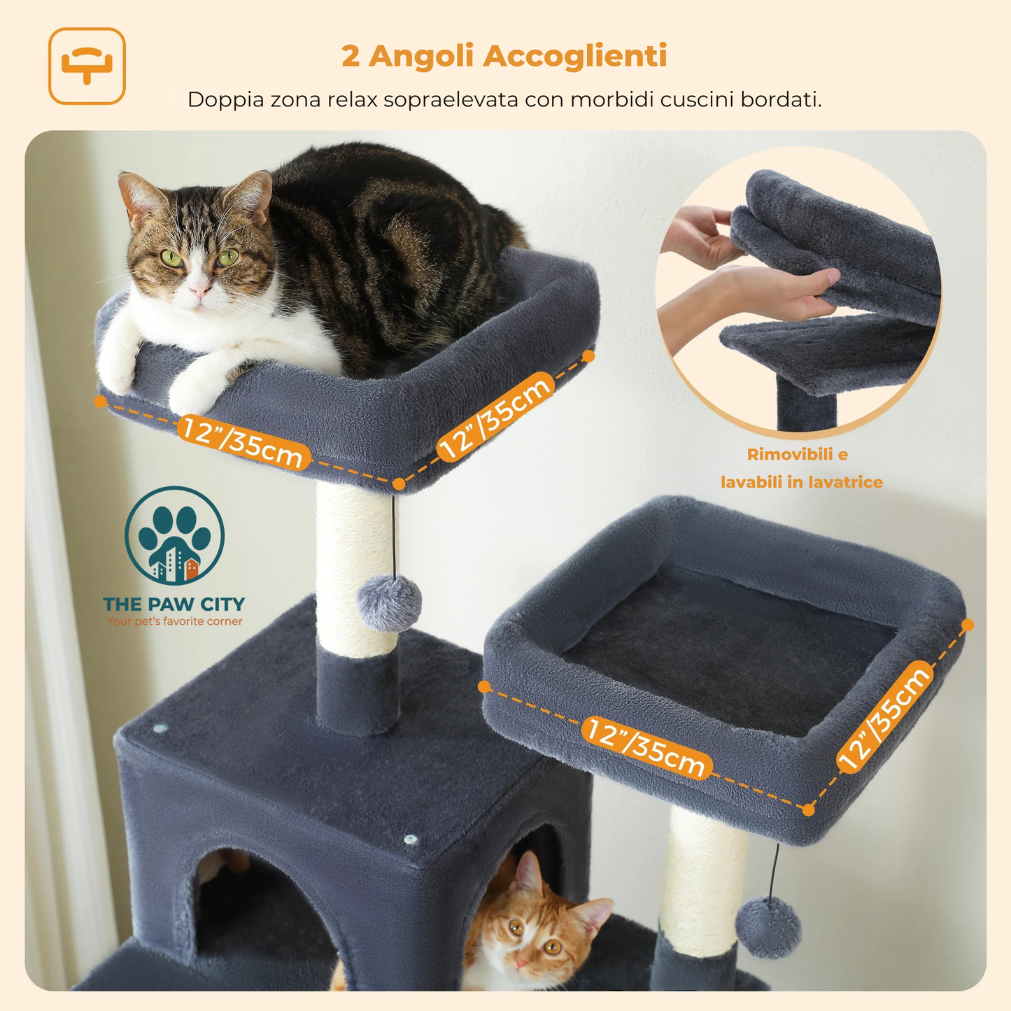 Skyline Cat Tower – Albero Tiragraffi Multi-Livello