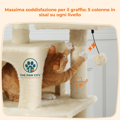 Skyline Cat Tower – Albero Tiragraffi Multi-Livello
