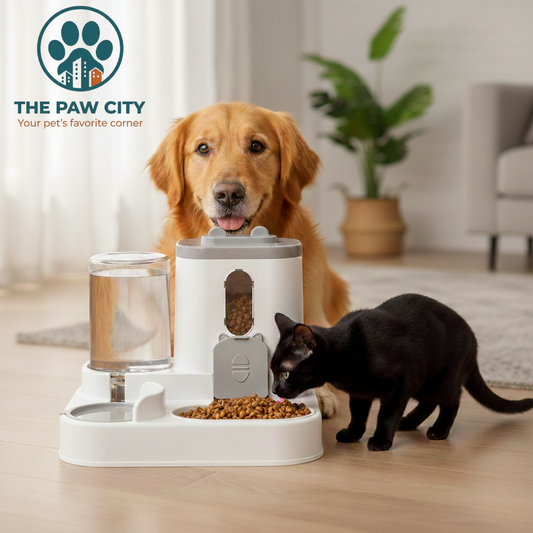 Distributore Automatico 2-in-1 Cibo e Acqua – Sistema a Caduta