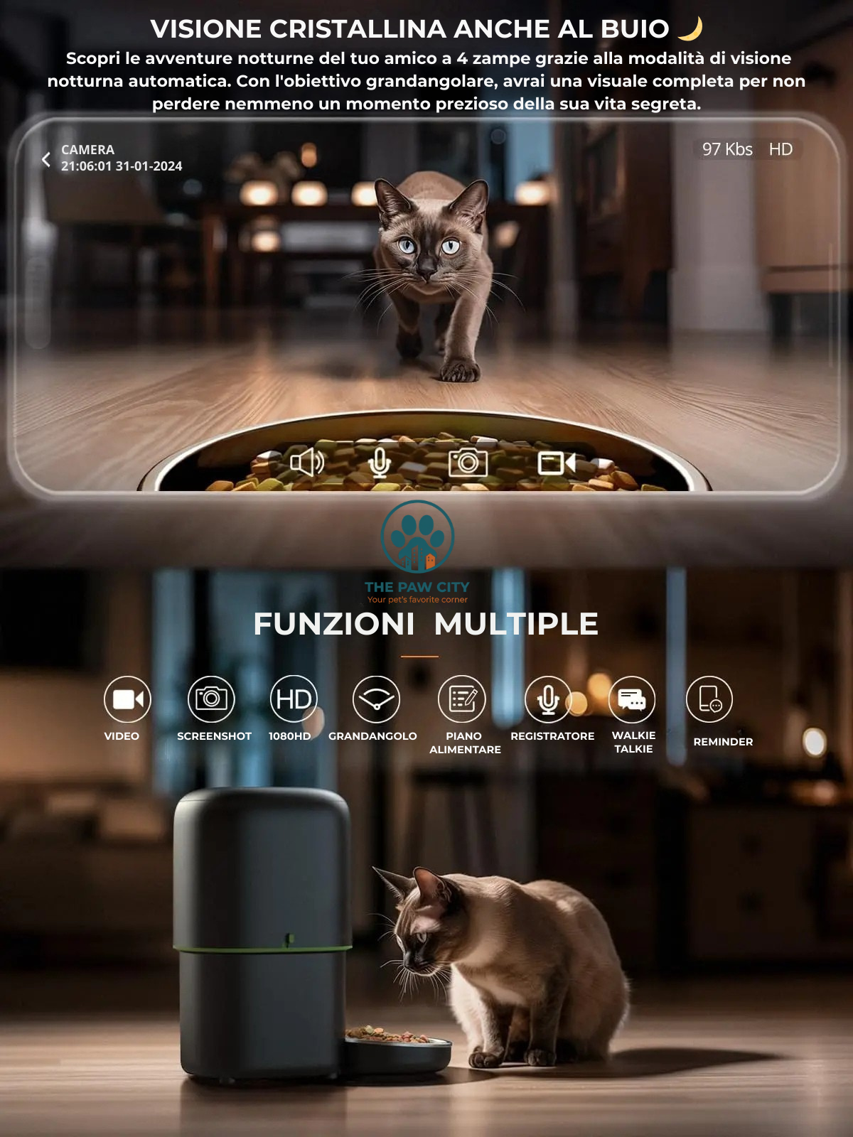 Alimentatore Automatico Smart con Telecamera e WiFi 2.4G/5G